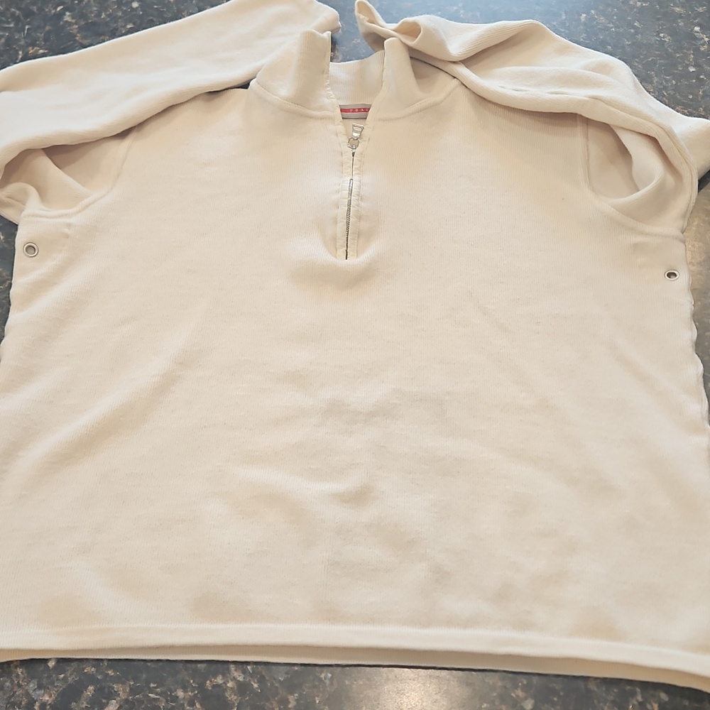 Prada White Quarter-Zip Pullover - image 7